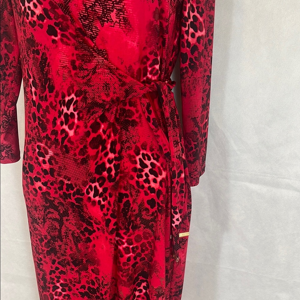 NWT , Red Long Sleeve Ruched Sheath Dress - Picture 3 of 9